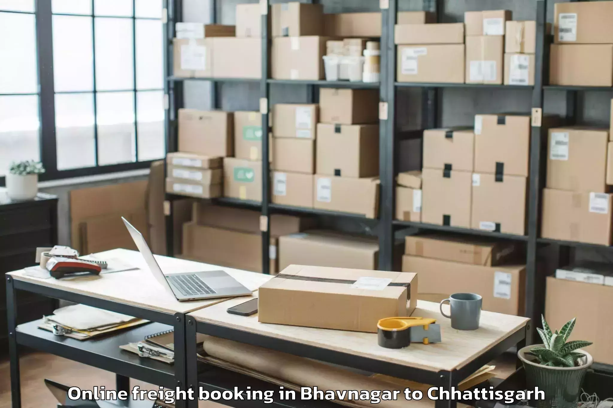 Reliable Bhavnagar to Mungeli Online Freight Booking